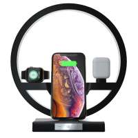 QY 2020 New Fast Charging 10W Portable Qi Wireless Charger 3 in 1wireless Charging Stand Dock Station for iPhone 11 Pro Max