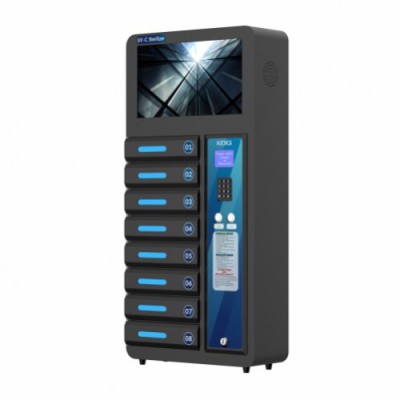 8 Bay Pin Code cell phone charging stations with UV sterilizer  Public Mobile Phone Charging Locker