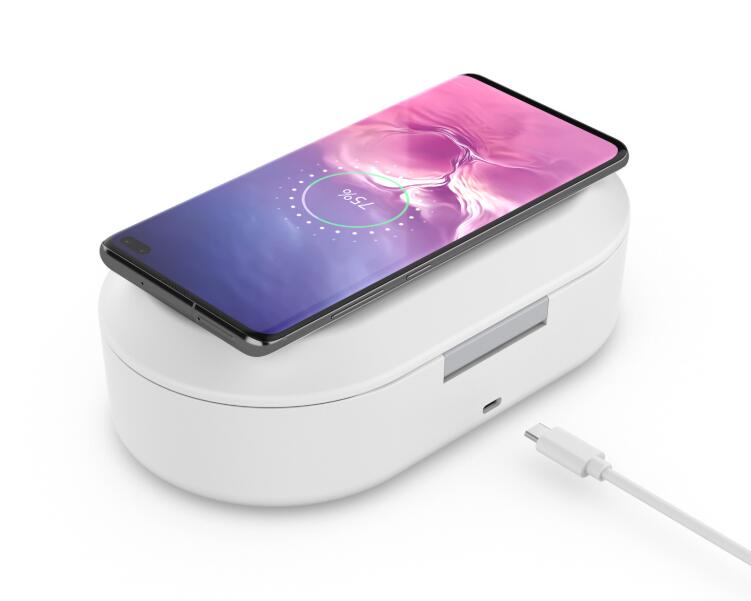 2020 New Arrivals UV Disfection Charging Box with Fast Wireless Charger 15W